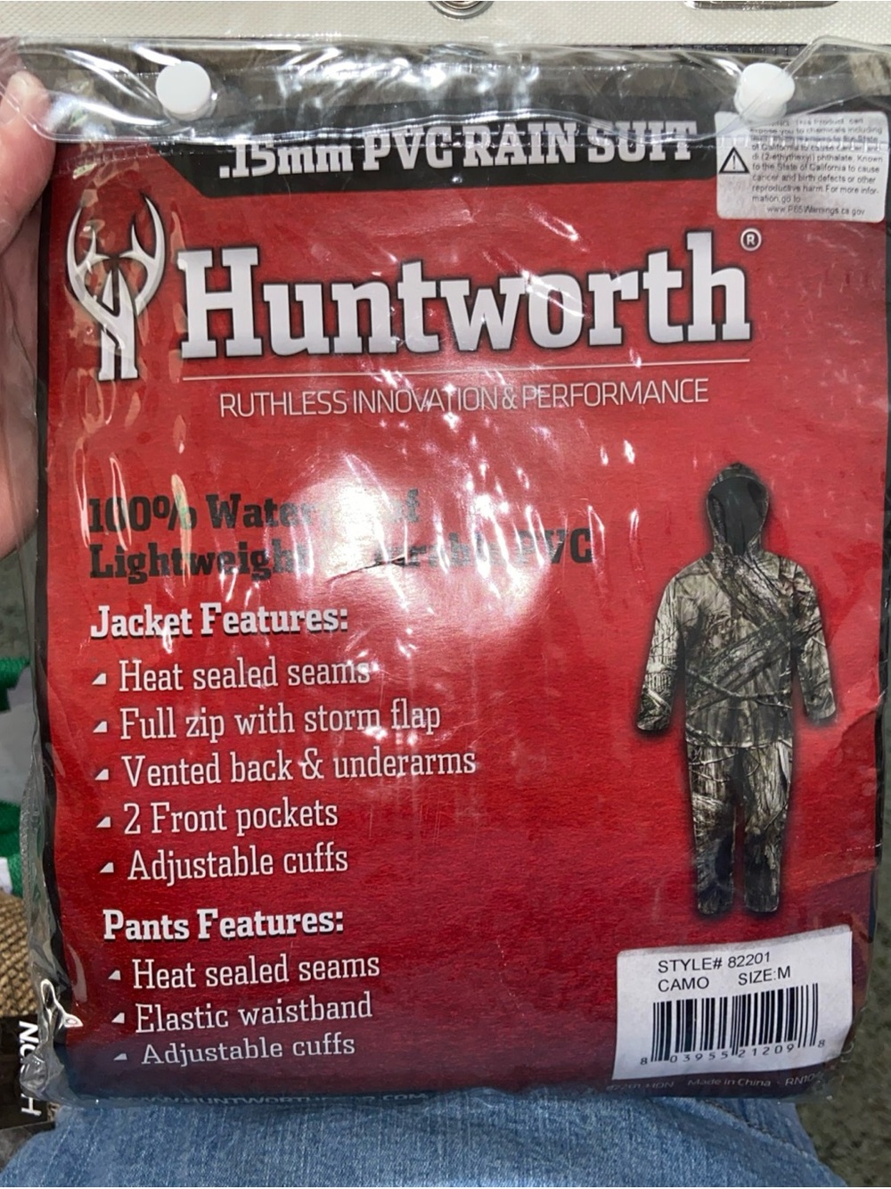 Huntworth Men’s Camo PVC Rain Suit - Green Camo